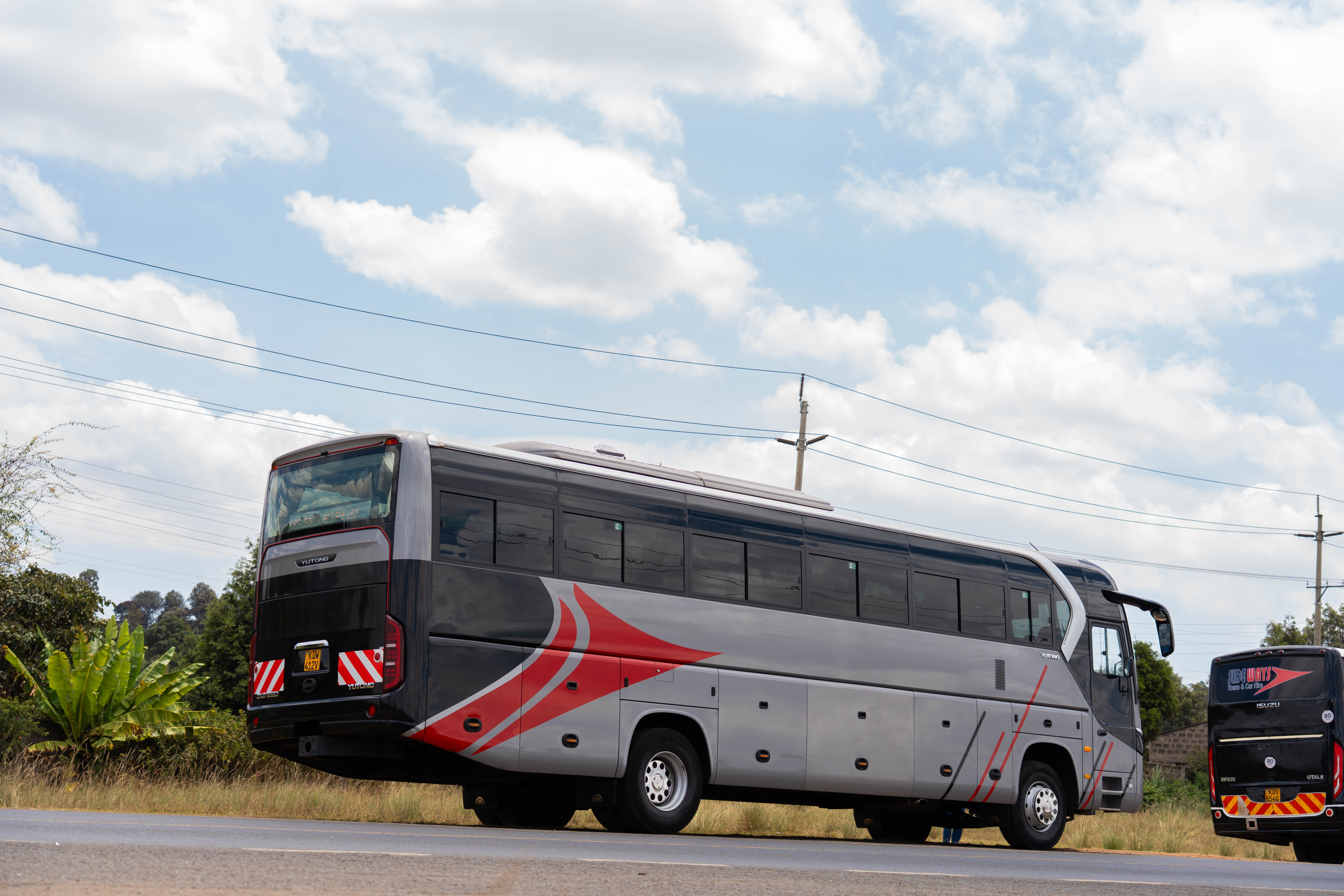 Sideways coach exterior