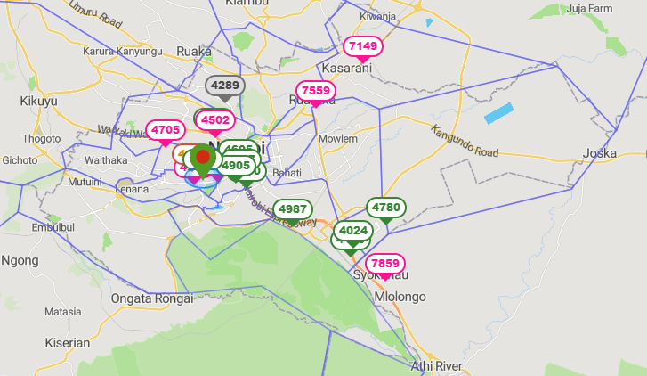 Real-time vehicle tracking map